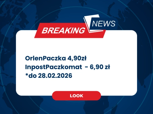 Obnizona cena wysyłek tylko do 28.02.26 Obnizona cena wysyłek tylko do 28.02.26