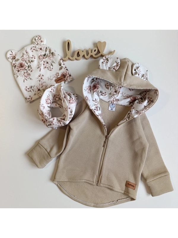 Bluza jak kurteczka z wzorem - beż newbie