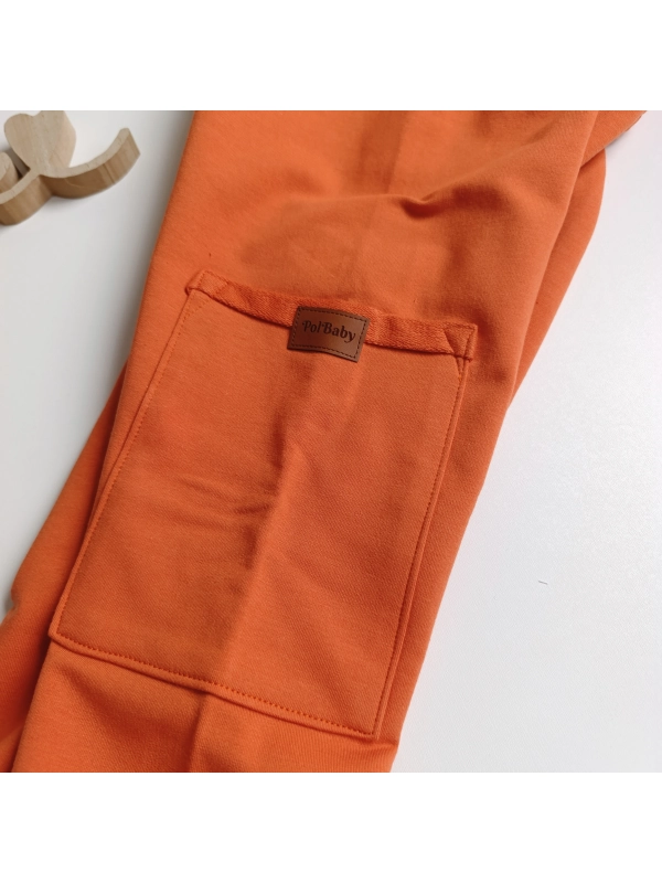 Spodnie dresowe bojówki - cegła