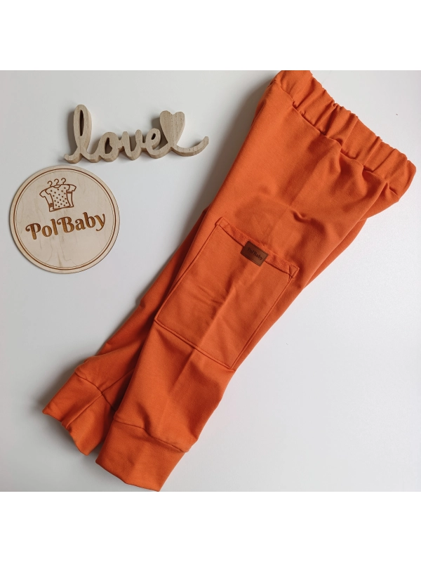 Spodnie dresowe bojówki - cegła