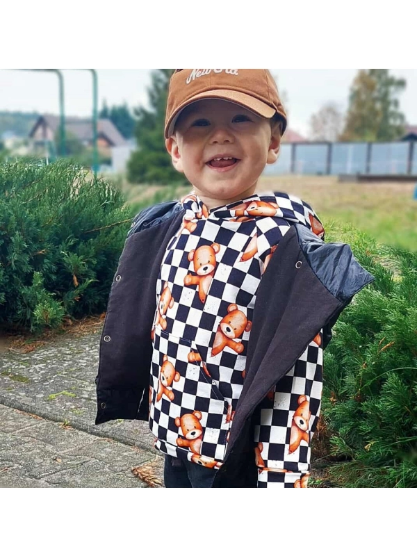 Misie na szachownicy - bluza klasyczna