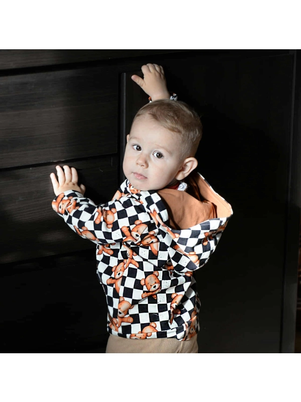 Misie na szachownicy - bluza klasyczna