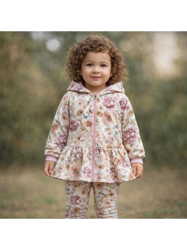 New garden - komplet bluza z falbanka + leggisny New garden - komplet bluza z falbanka + leggisny