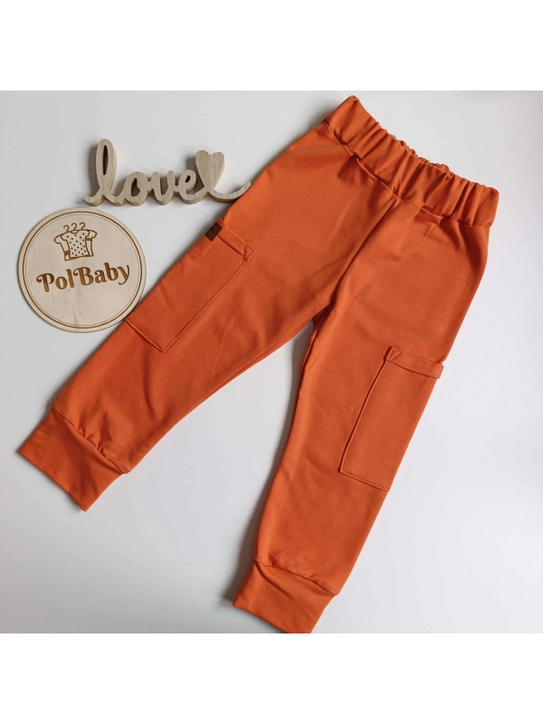 Spodnie dresowe bojówki - cegła