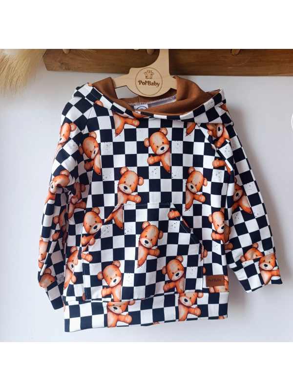 Misie na szachownicy - bluza klasyczna
