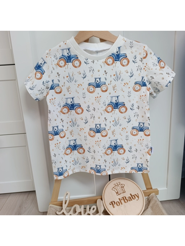 Bluzka bawełniana traktor blue