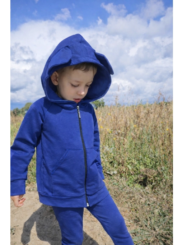 Komplet dresowy Basic z kapturem Indygo