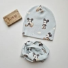 Bawełniana czapka i komin dla dziecka - prążek - mickey Bawełniana czapka i komin dla dziecka - prążek - mickey