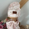 Bawełniana czapka beanie i komin prążkowany dla dziecka - małe kwiaty Bawełniana czapka beanie i komin prążkowany dla dziecka - małe kwiaty