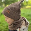 Zestaw zimowy z uszami misia - Cappucino