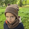 Zestaw zimowy z uszami misia - Cappucino