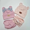 Bawełniana czapka beanie i komin prążkowany dla dziecka - Balerina soft pink Bawełniana czapka beanie i komin prążkowany dla dziecka - Balerina soft pink