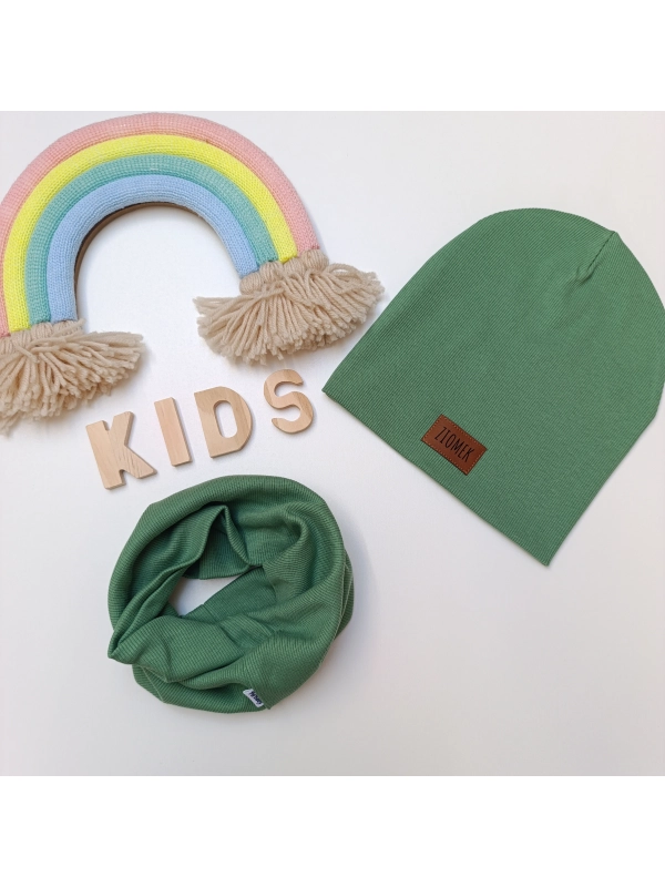 Komplet czapka i komin - Matcha