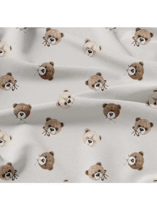 Komplet czapka i komin prążek misiowy zawrót głowy - biel lub jasny beż