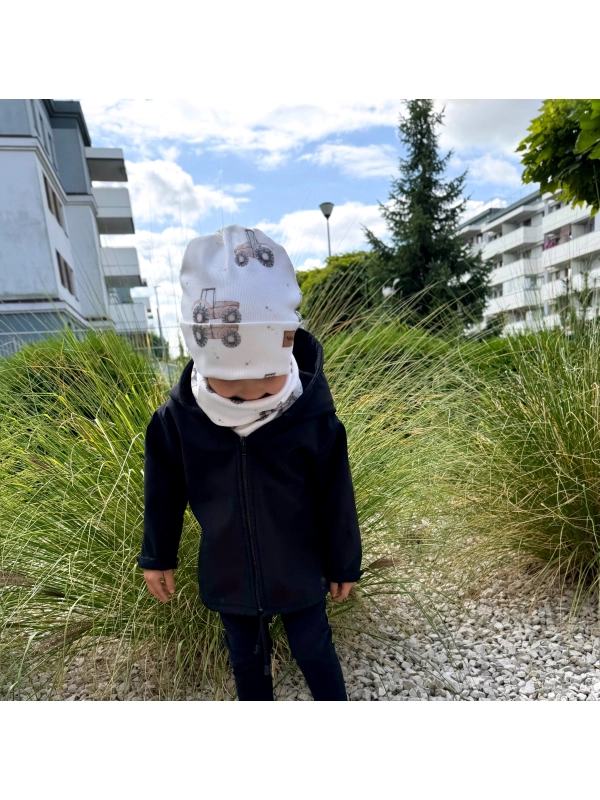 Komplet czapka beanie i komin prążek traktorki