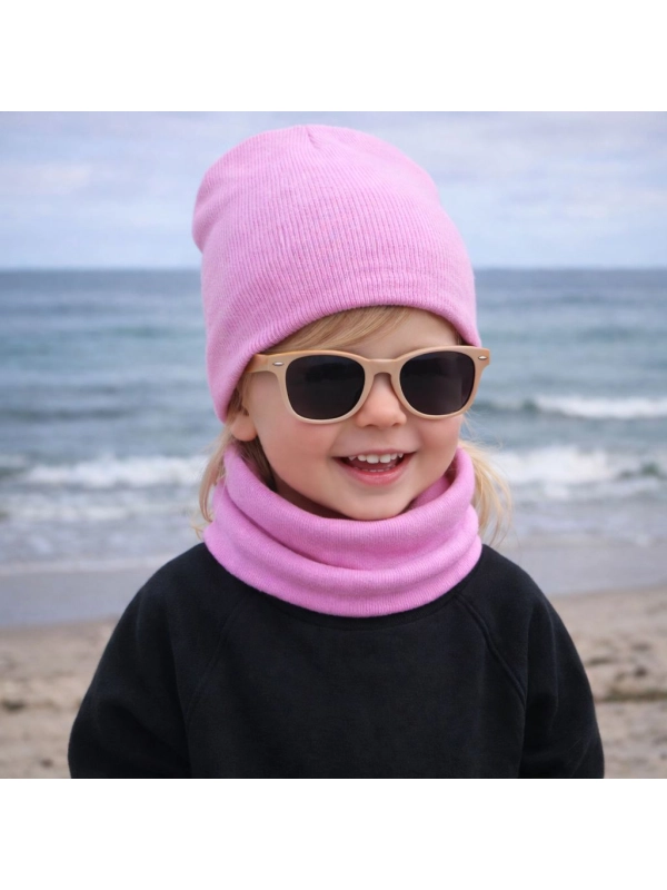 Komplet czapka i komin pink