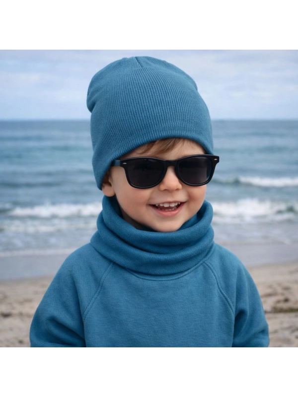 Komplet czapka i komin turkus