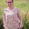 Akwarela kwiaty - klasyczna bluza damska