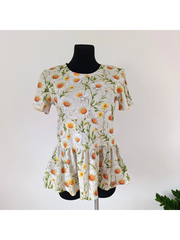 Bluzka damska baskinka na krótki rękaw