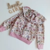Bluza Garden różowa zamek + kaptur