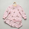 Różowy komplet dziewczęcy w Jamniki Bawełniana bluza i legginsy Różowy komplet dziewczęcy w Jamniki Bawełniana bluza i legginsy