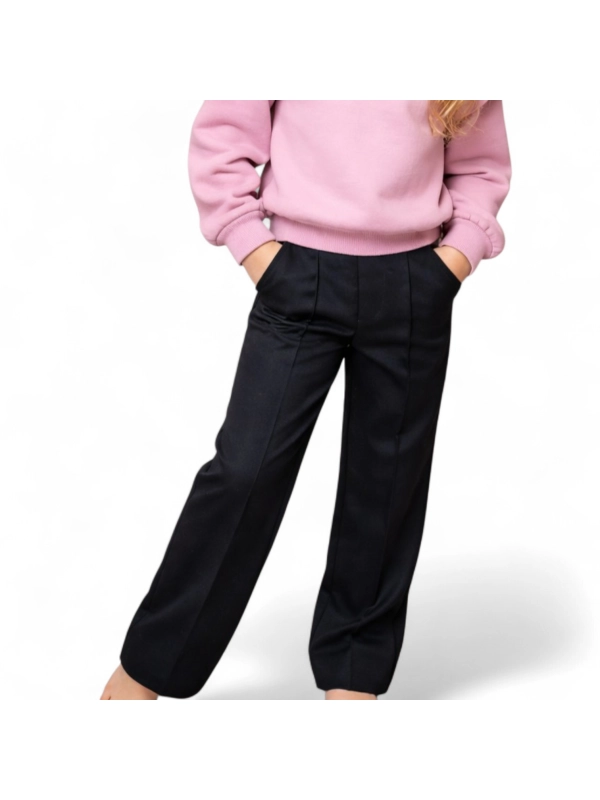 Spodnie Enzo kids - z szeroką nogawką - gładkie czarne