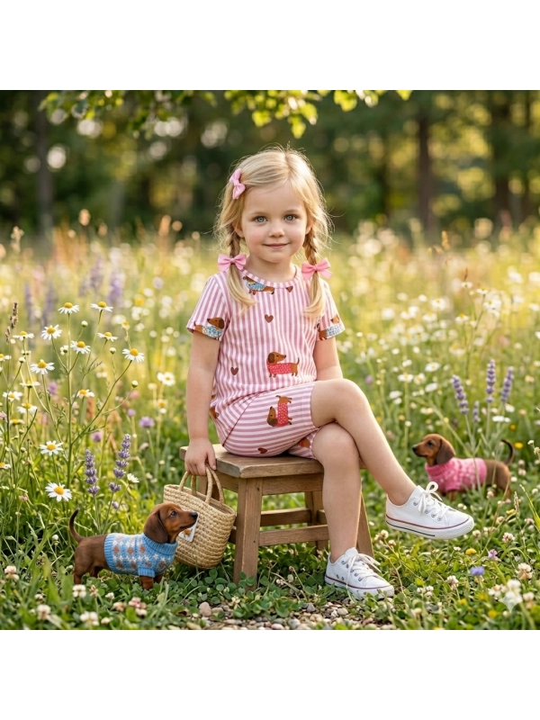 Komplet na lato kochajace jamniki