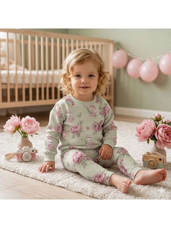 Bunny Flowers zestaw mint