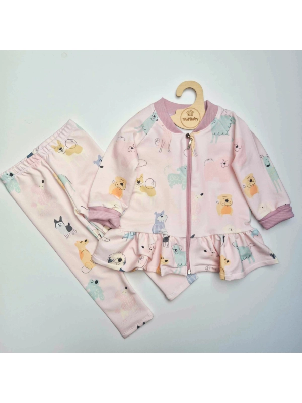 Malowane psy - komplet bawełniany