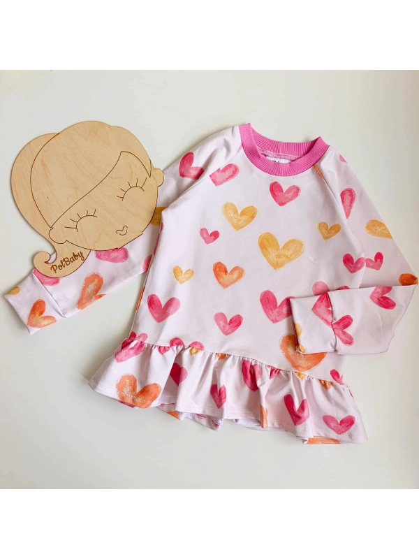 Bluza baskinka Pink hearts