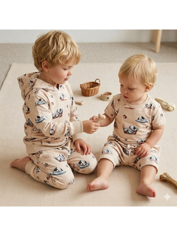 Słodkie dalmatyńczyki - bawełniany komplet na lato przedsprzedaż