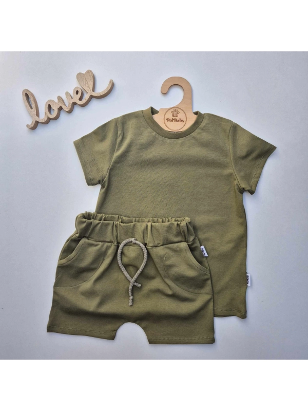 Komplet na lato Basic khaki/oliwka