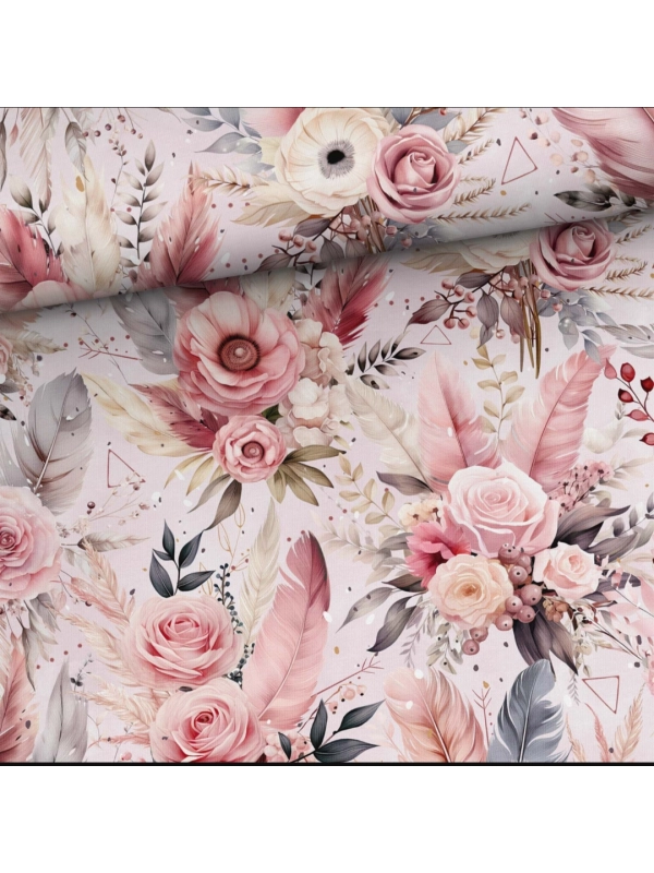 Różowe boho - klasyczna bluza