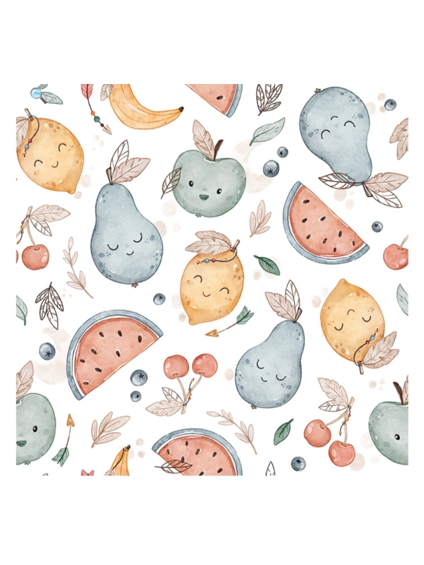 Komplet bawełniany boho fruits boy